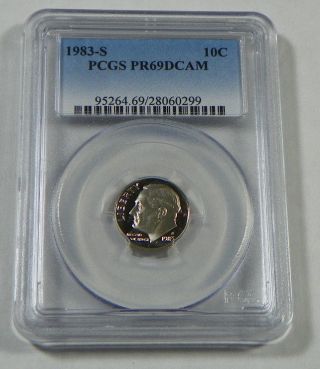 1983 - S Proof Roosevelt Dime Coin Pcgs Pr69dcam photo