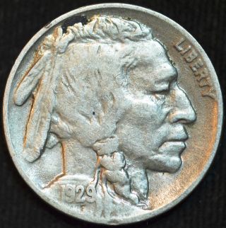 1929 P,  Buffalo Nickel,  Very Fine,  In Usa,  C2372 photo