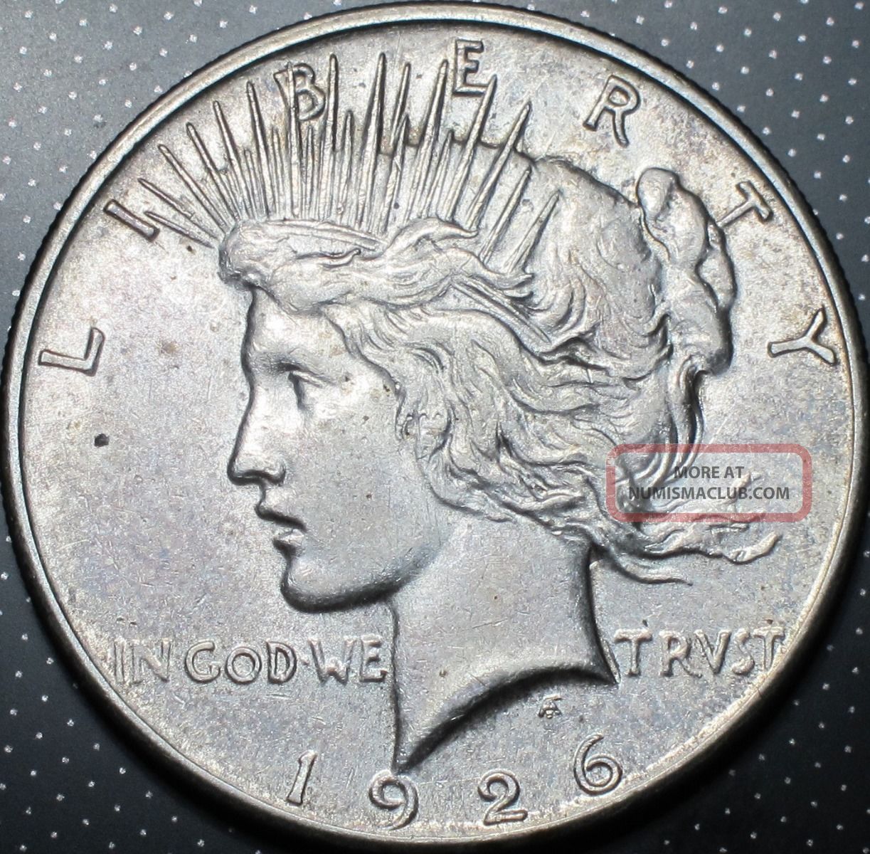 1926 - S Peace Silver Dollar Choice Uncirculated San Francisco Coin Toned