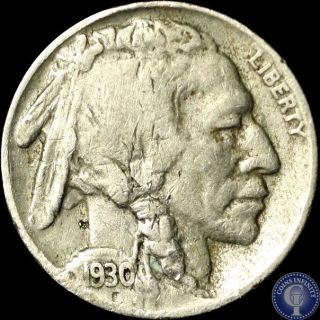 1930 S Vf/xf Buffalo Nickel 5c 47 photo