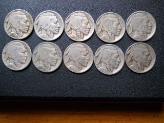 (10) 1938 - D Buffalo Nickels (good)) photo
