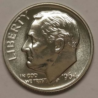 1964 Roosevelt Dime Uncirculated 90% Silver photo