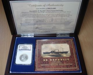 Ss Republic Shipwreck Treasure 1860 O Half Dollar Ngc Slabbed In Case & Dvd photo
