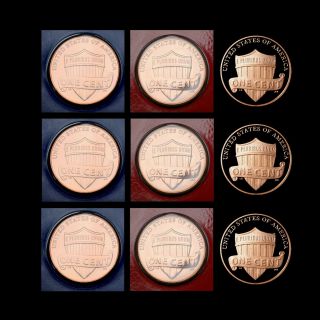 2010 & 2011 & 2012 P+d+s Lincoln Shield Gem Proof & Pd In Wrap photo