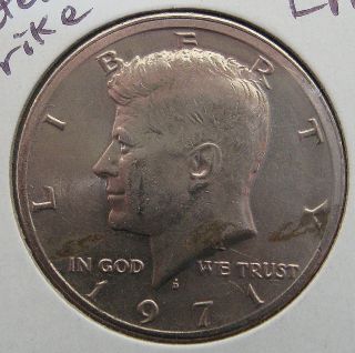 1971 - D Kennedy Half Dollar Off Center Strike Error - Rare Usa 50 Cent Coin photo