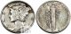 1943 (p) About Uncirculated Au Mercury Silver Dime 10c Us Coin B89 Dimes photo 1