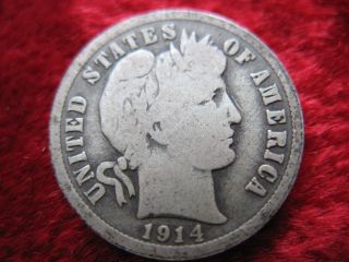 1914 - D Barber Silver Dime,  Historic Coin Fast U.  S. photo