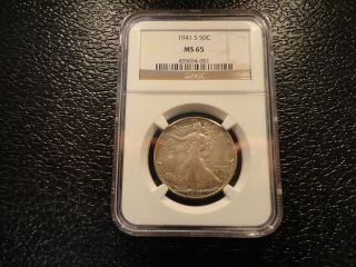 1941 - S Walking Liberty Half Dollar 50 Cents Ngc Ms - 65 - Offers photo