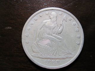 1868 S Seated Liberty Half Dollar,  V - 4,  Au, photo