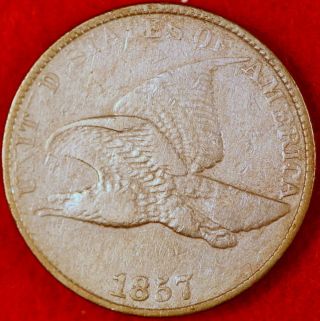 Great Estate Find 1857 Grade Flying Eagle Cent photo