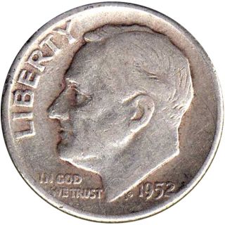 1952 Roosevelt Dime Good To photo