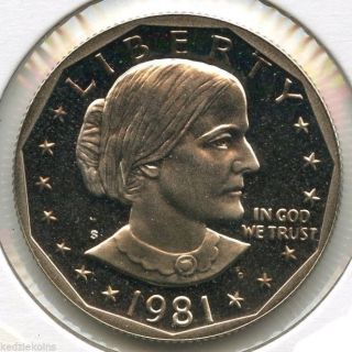 1981 - S Susan B.  Anthony Dollar Proof Coin - San Francisco - Kq633 photo