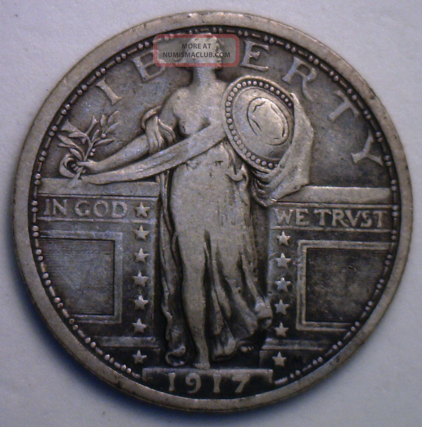 1917 Type I Standing Liberty Silver Quarter Dollar 25 Cent Us Type Coin Vf