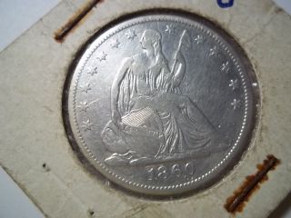 1860 0 Silver Seated Half Dollar photo