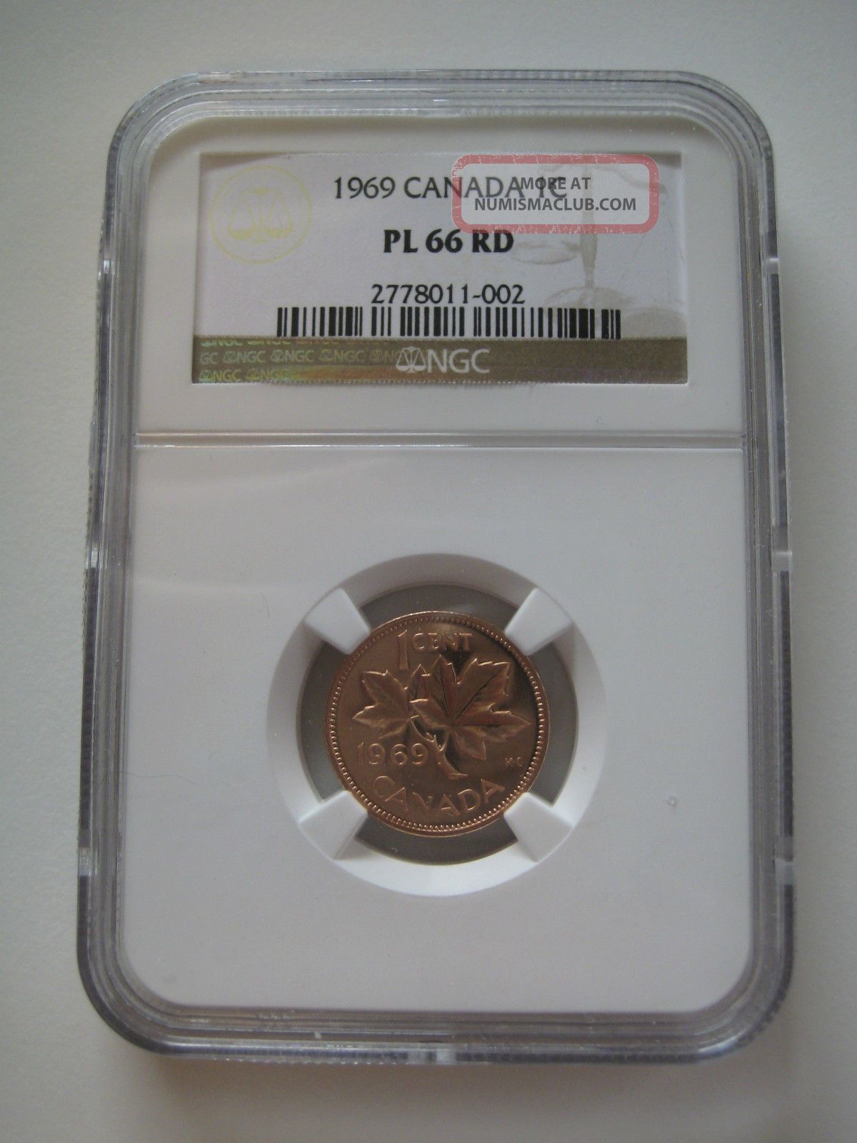 1969 Canada 1c Proof - Like Penny - Ngc Certified Pl66 Red - Tied 2nd ...