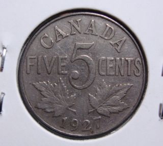 1927 5c Canada 5 Cents,  King George V Nickel,  Canadian,  3273 photo