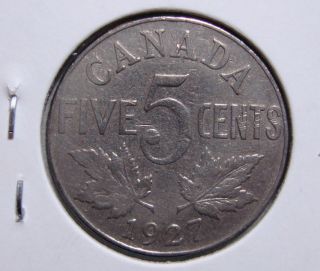 1927 5c Canada 5 Cents,  King George V Nickel,  Canadian,  3276 photo