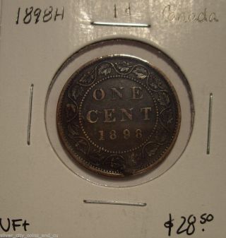 Canada Victoria 1898h Large Cent - Vf+ photo