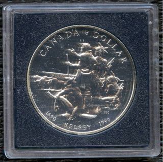 1990 Canada Uncirculated Silver Dollar Coin (23.  3 Grams.  500 Silver) No Tax photo