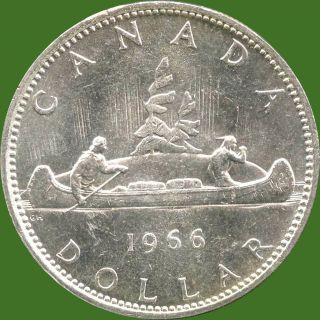 1966 Canada Silver Dollar Coin (23.  33 Grams.  800 Silver) (no Tax) photo