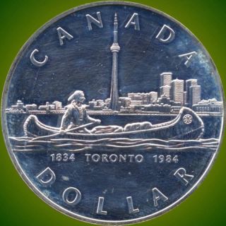 1984 Canada Silver Collector Dollar Coin (23.  3 Grams.  500 Silver) (no Tax) photo