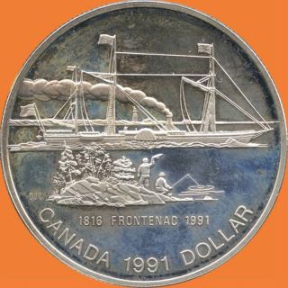1991 Canada Silver Collector Dollar (frontenac) (23.  3 Grams.  500 Silver) No Tax photo