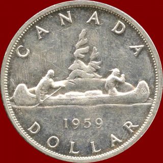 1959 Canada Silver Dollar Coin (23.  33 Grams.  800 Silver) (no Tax) photo