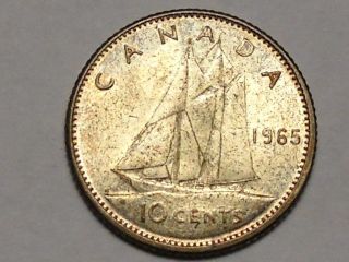 1965 Canadian Silver 10 Cents photo