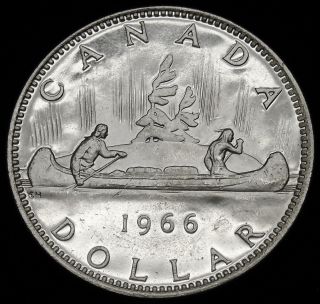 1966 Canadian Silver Dollar.  600 Actual Silver Weight As Pictured S&h H552 photo