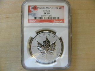 2013 Canada $5 Maple Leaf Snake Privy Coin,  Ngc Sp - 69,  Rcm photo