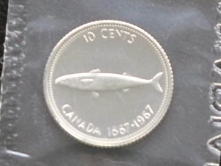 1967 Canada Ten Cents Elizabeth Ii Silver Proof - Like Coin D0570 photo