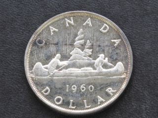 1960 Canada Silver Dollar Elizabeth Ii Canadian A6129 photo