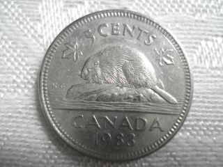 Canadian Nickel - 1983 - Initials K G On Coin - Circulated - photo