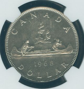 1968 Canada $1 Dollar Ngc Ms64 + No Island Finest Graded photo