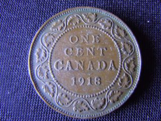 1918 - Canada - Large - One Cent - Coin - Canadian - Penny -  - D71 photo