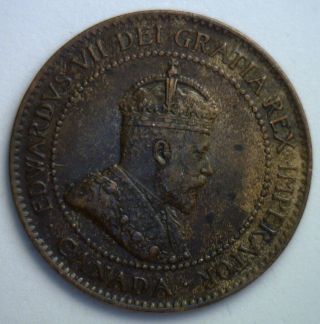 1902 Canadian Copper Large Cent Coin Canada Edward Vii One Cent Xf6 photo