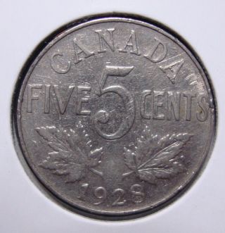 1928 5c Canada 5 Cents,  King George V Nickel,  Canadian,  3291 photo