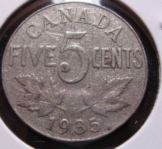 1935 5c Canada 5 Cents,  King George V Nickel,  Canadian,  3472 photo
