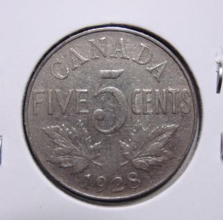 1928 5c Canada 5 Cents,  King George V Nickel,  Canadian,  3293 photo