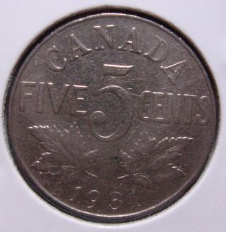 1931 5c Canada 5 Cents,  King George V Nickel,  Canadian,  3410 photo