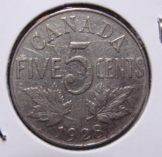 1928 5c Canada 5 Cents,  King George V Nickel,  Canadian,  3337 photo