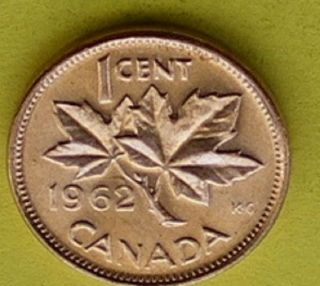 Canada 1962 Queen Elizabeth Ii Bu Grade 1 Cent See All My Items 066 photo