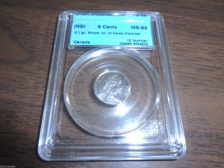 No Date Canada 5 Cents Struck On 10 Cents Planchet Error 2.  1 Gr Cccs Ms - 62 photo
