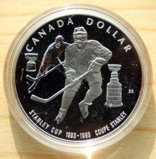 1993 $1 Stanley Cup Canada Silver Dollar Proof Packaging photo