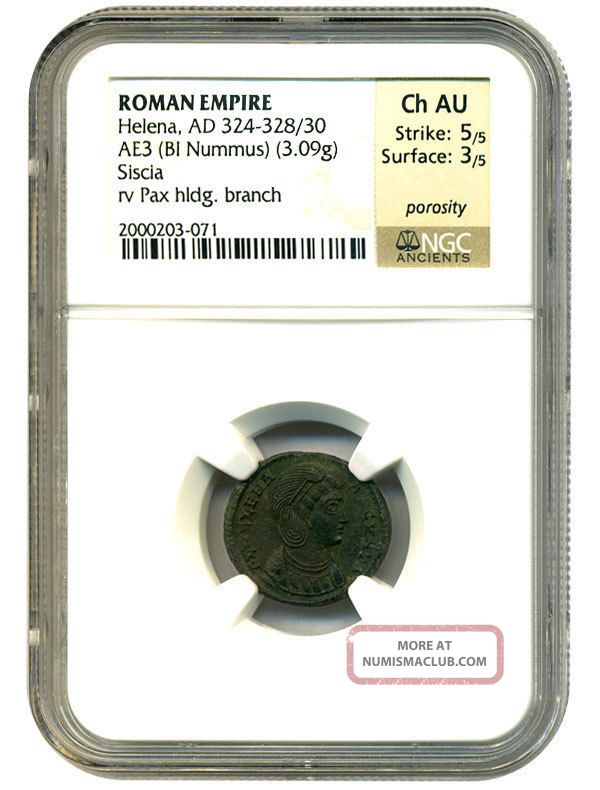 324 - 328/30 Helena Ae3 (bi Nummus) Ngc Ch Au (ancient Roman) Coins: Ancient photo