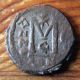 565 - 578ad Justin Ii & Sophia Ae Follis: (scarce: Christogram Above M On Reverse) Coins: Ancient photo 1