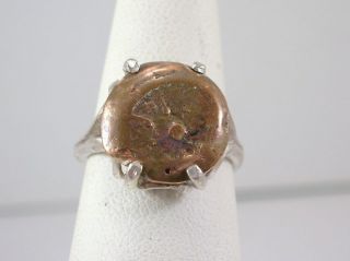 Widows Mite Authentic Coin Ladies Ring Sterling Silver Mounting By Lorenzo A photo