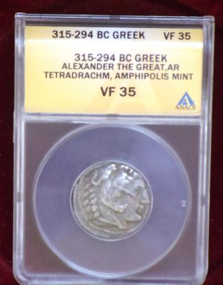 Certified Vf 35 Alexander The Great Silver Tetradrachm Ancient Coin 315 - 294 Bc photo