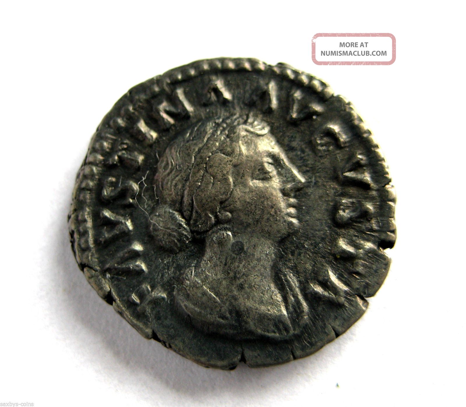 145 A.  D British Found Faustina Ii Roman Period Imperial Silver Denarius Coin.  Vf Coins: Ancient photo