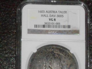 Ngc 1603 Austria Taler Hall Dav - 3005 Medieval Coin Rare photo